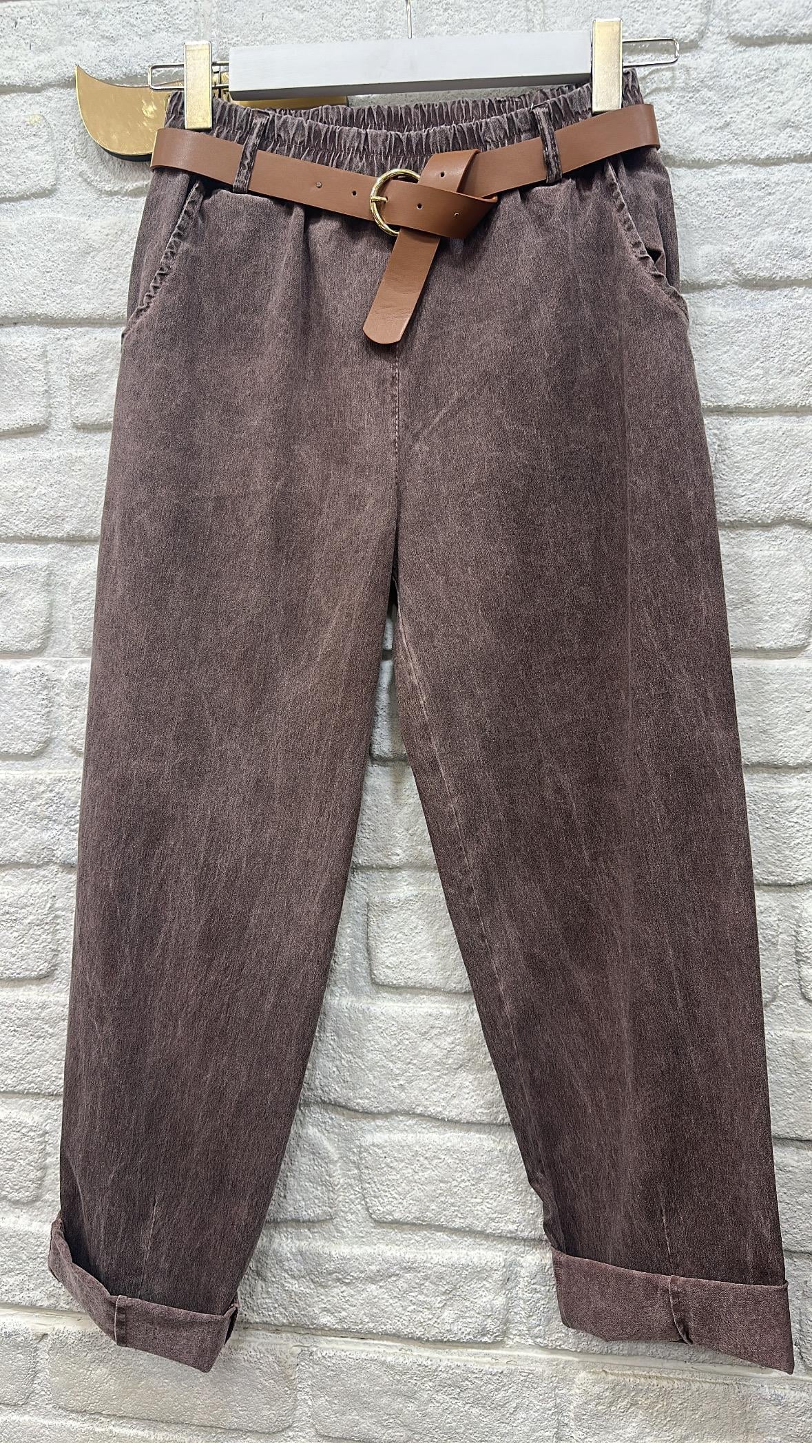 İthal Lastikli Kemerli Pantolon  
