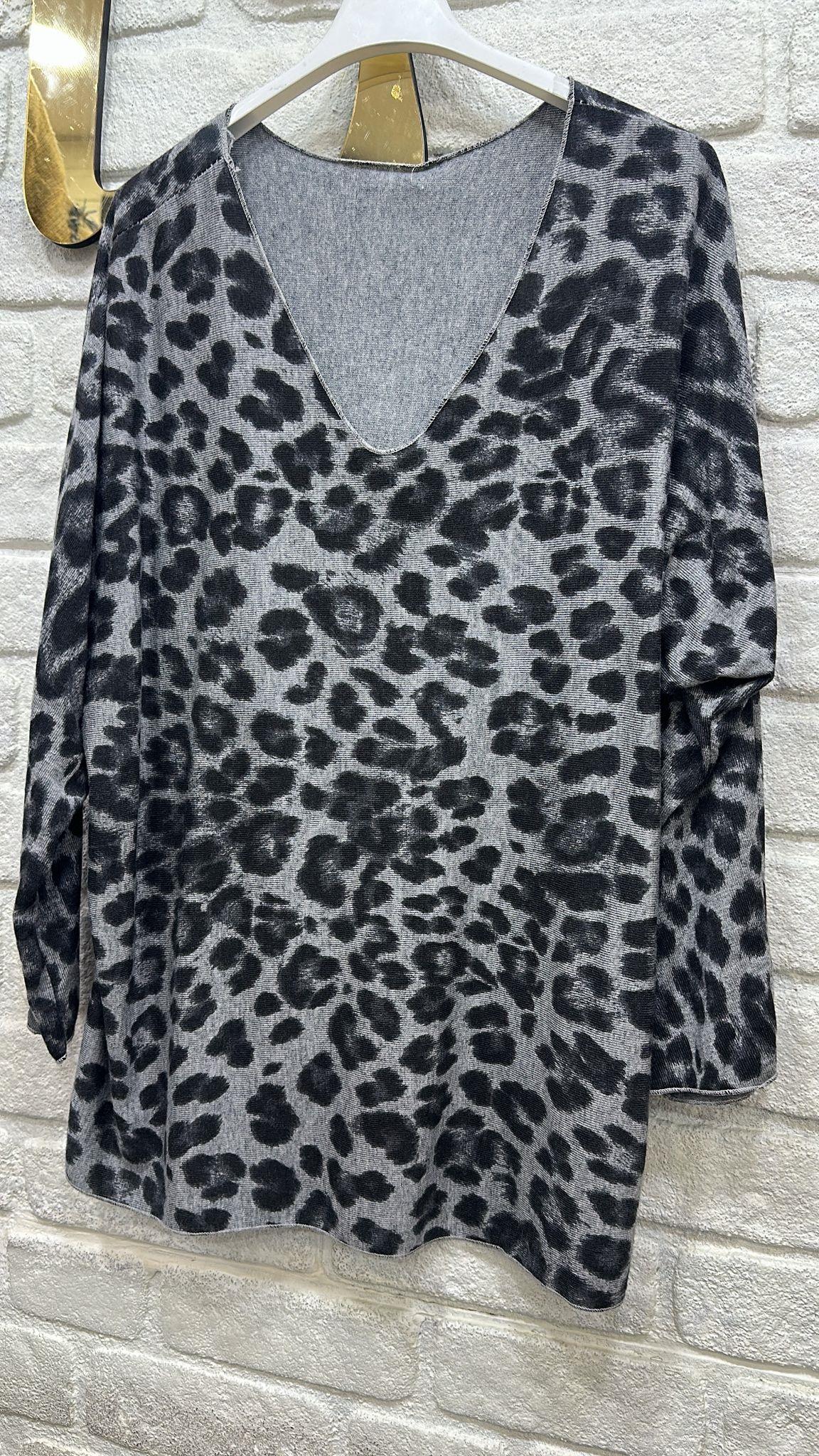 İthal Leopar Desen Bluz 