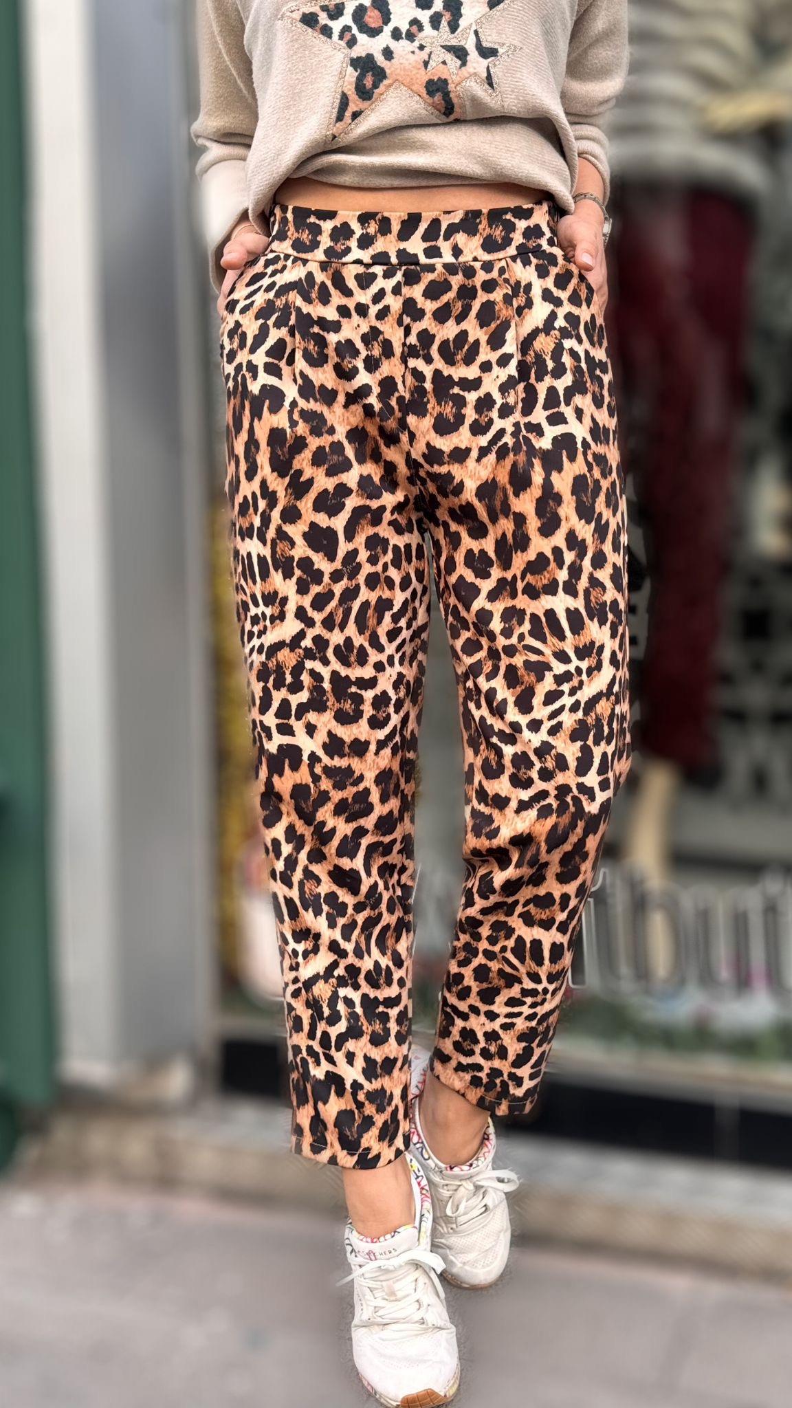 İthal leoparlı Pantolon