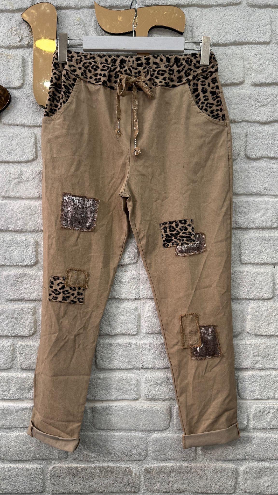 İthal Pantolon Leopar Pul Detay