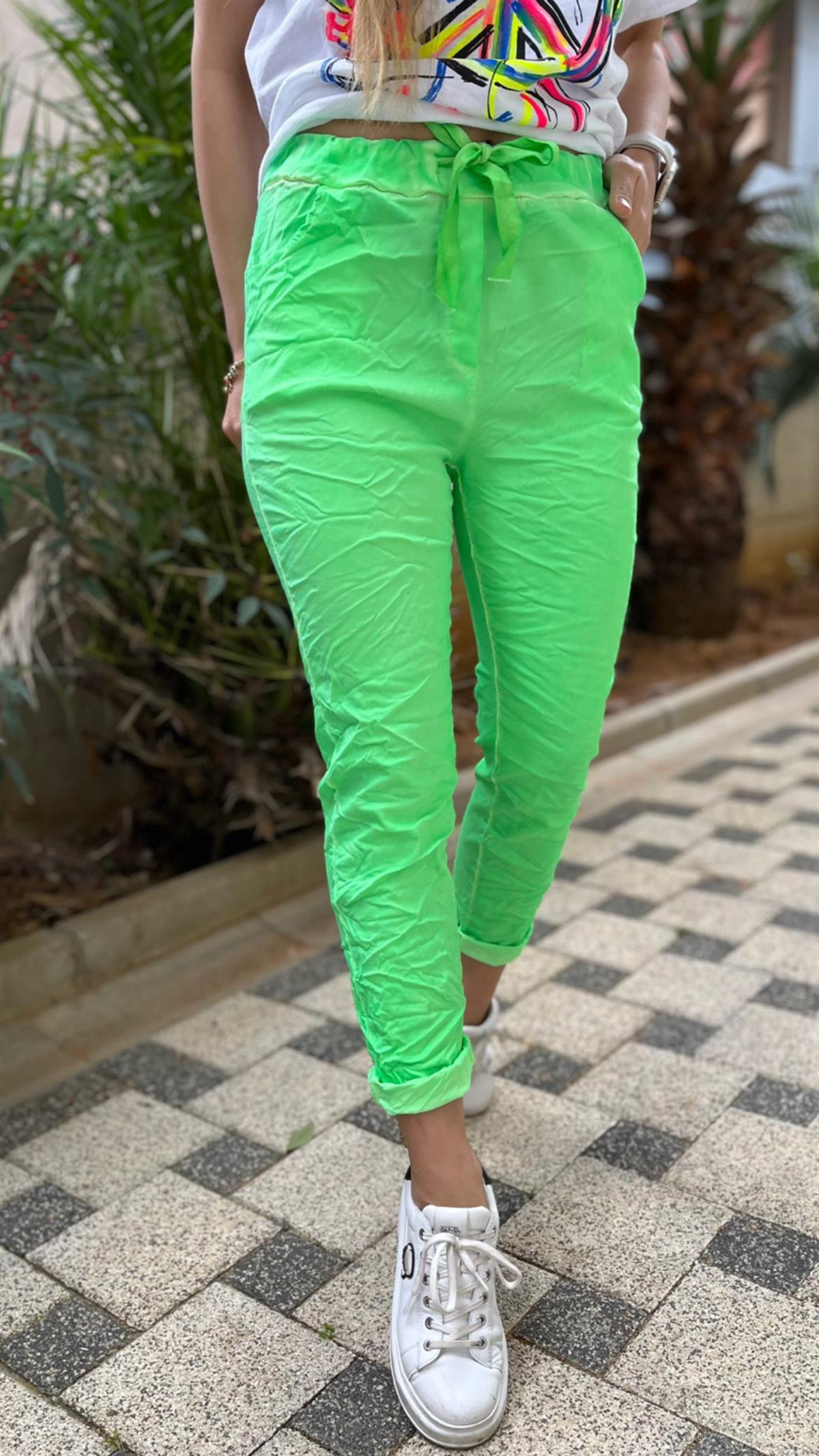 İthal Pantolon Neon Yeşil