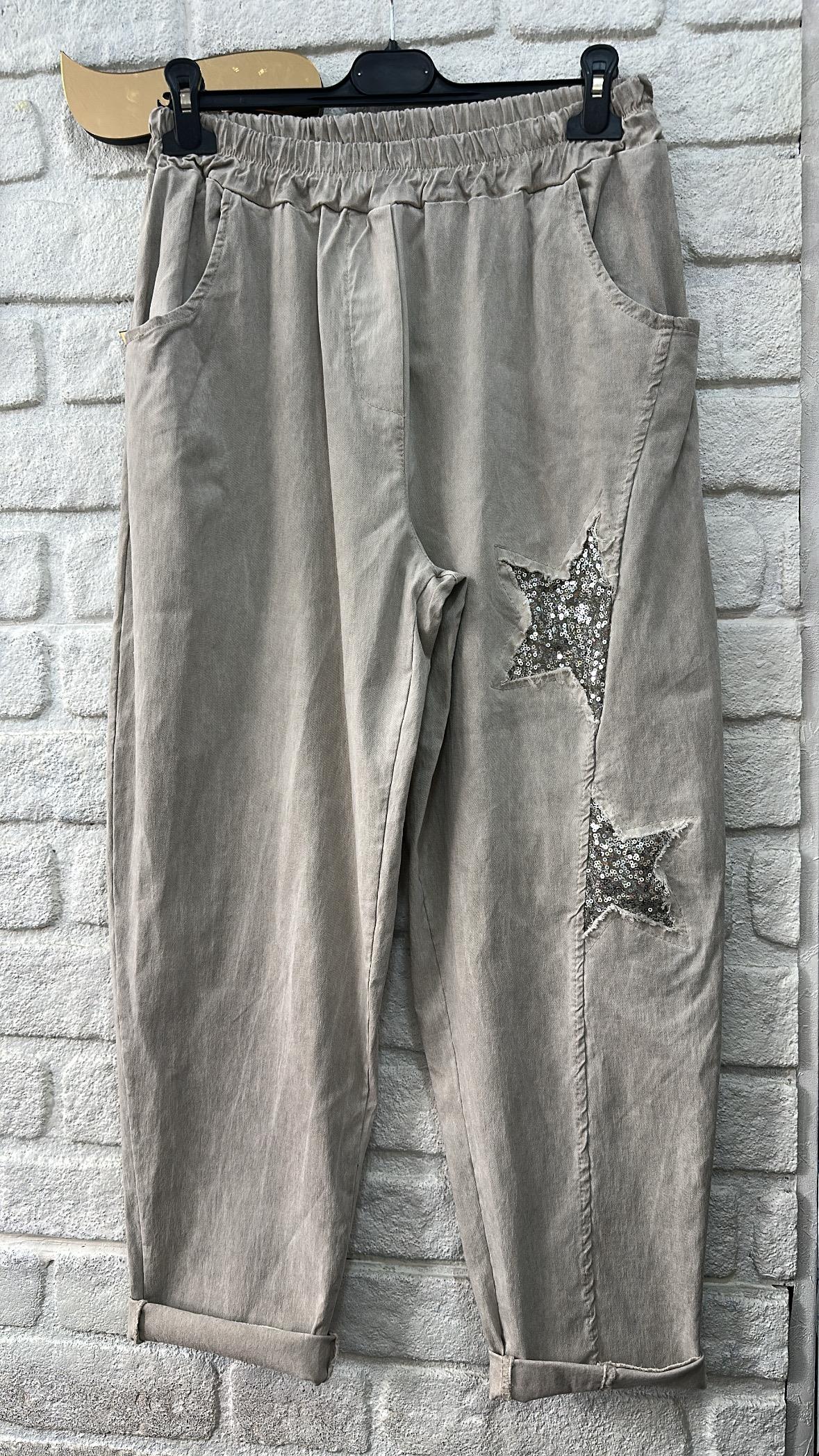 İthal Pantolon Yıldız Detayli