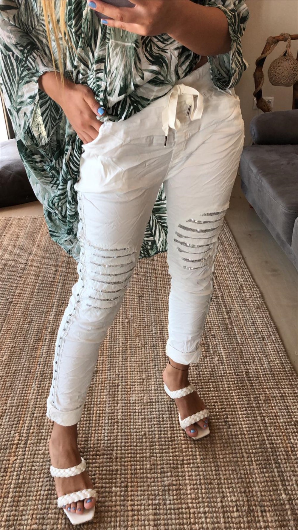 İthal Payet Detaylı Pantolon
