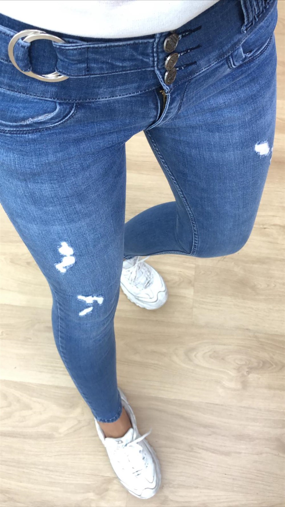 Kemerli Yüksek Bel Skinny Jean 2