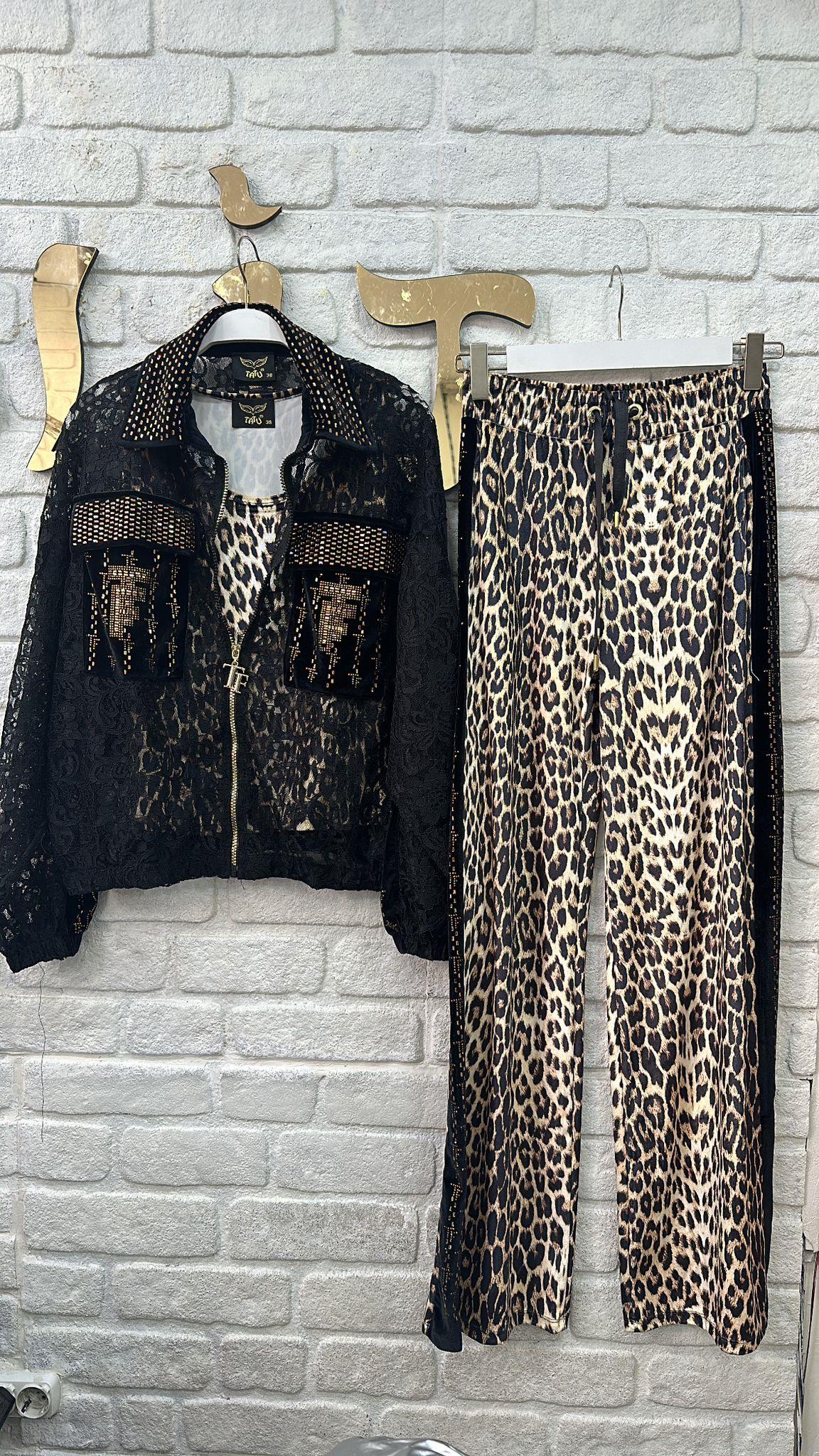 Leoparlı Kadife Esofman Takımı 