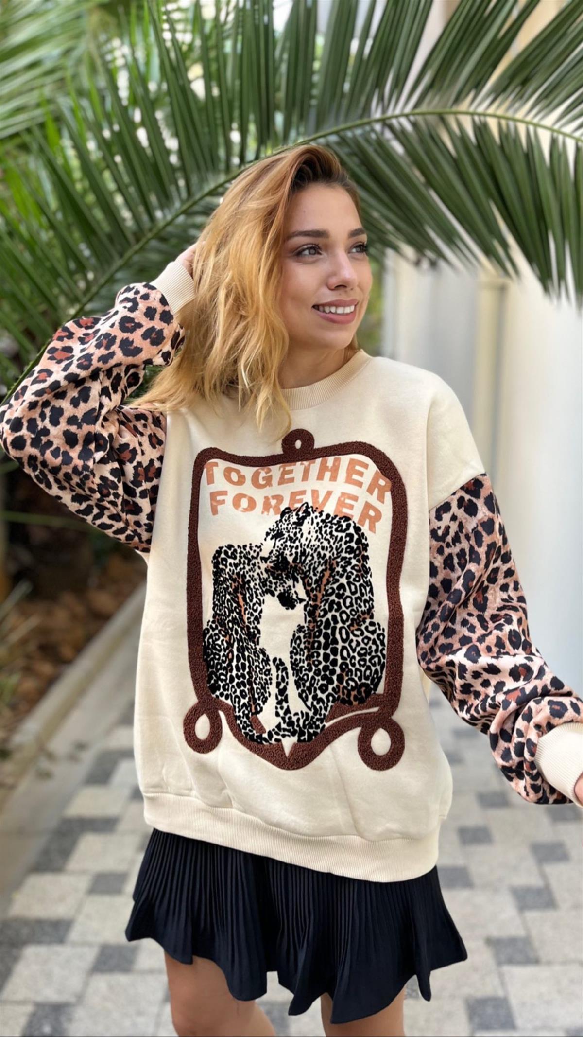 Leoparlı Sweatshirt