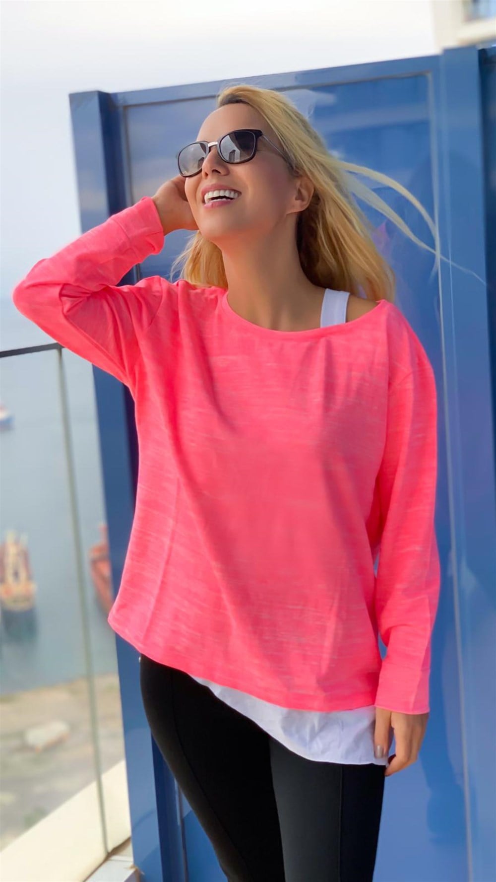 Neon Pembe Sweatshirt