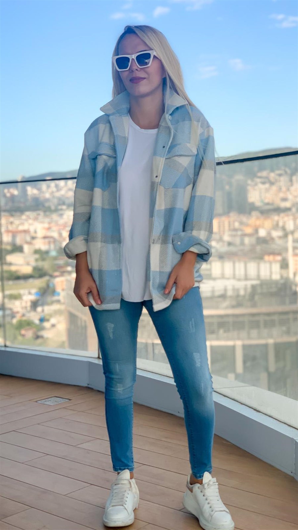 Oduncu Uzun Gömlek Mavi