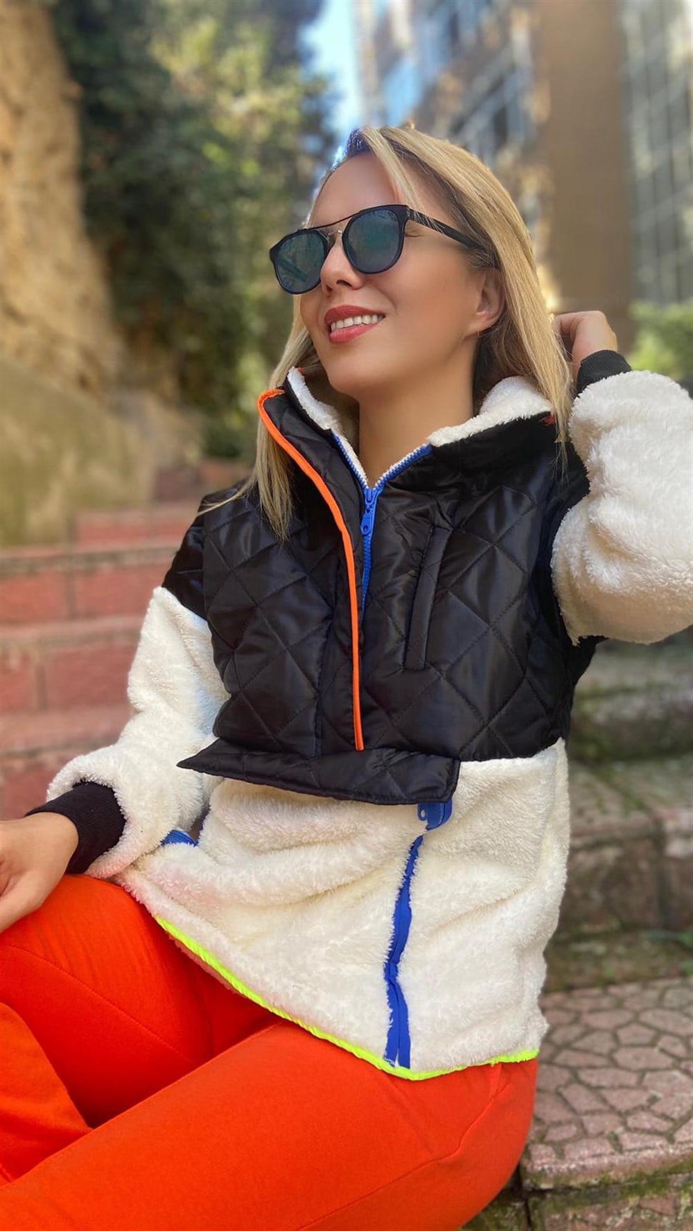 Polar Kapitoneli Renkli Sweat