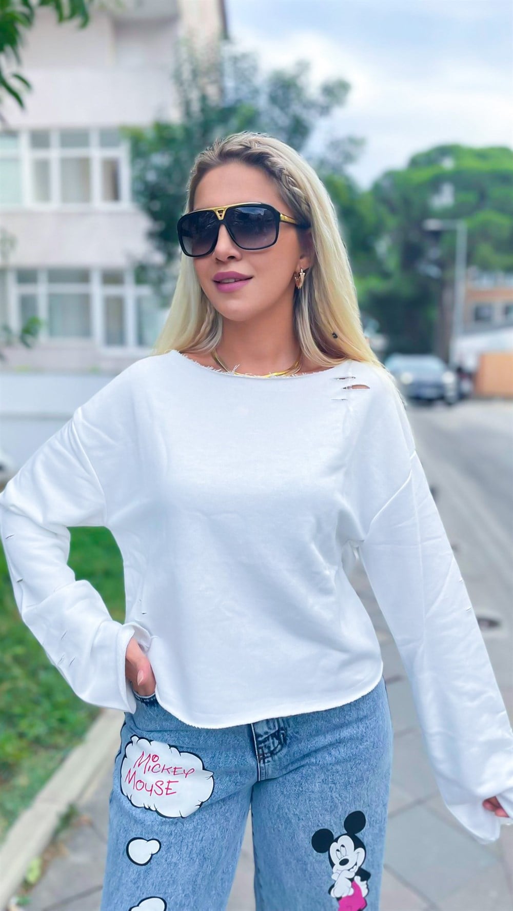 Salaş Kısa Sweatshirt-B