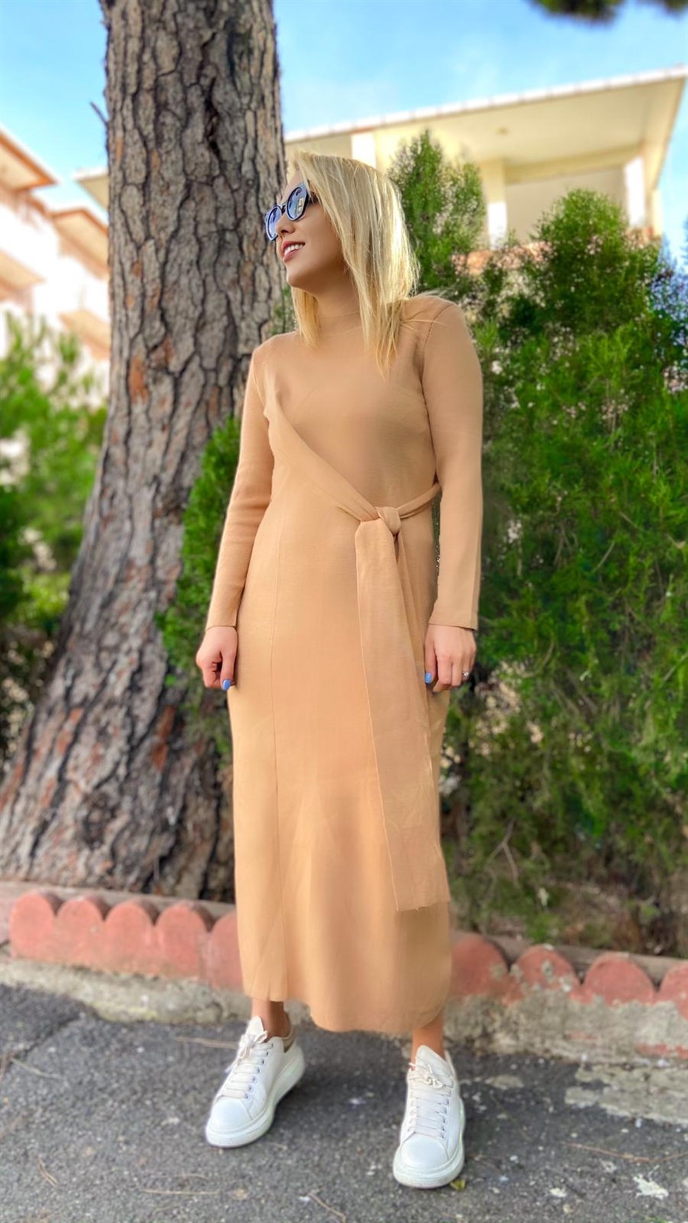Triko Bağlamalı Elbise