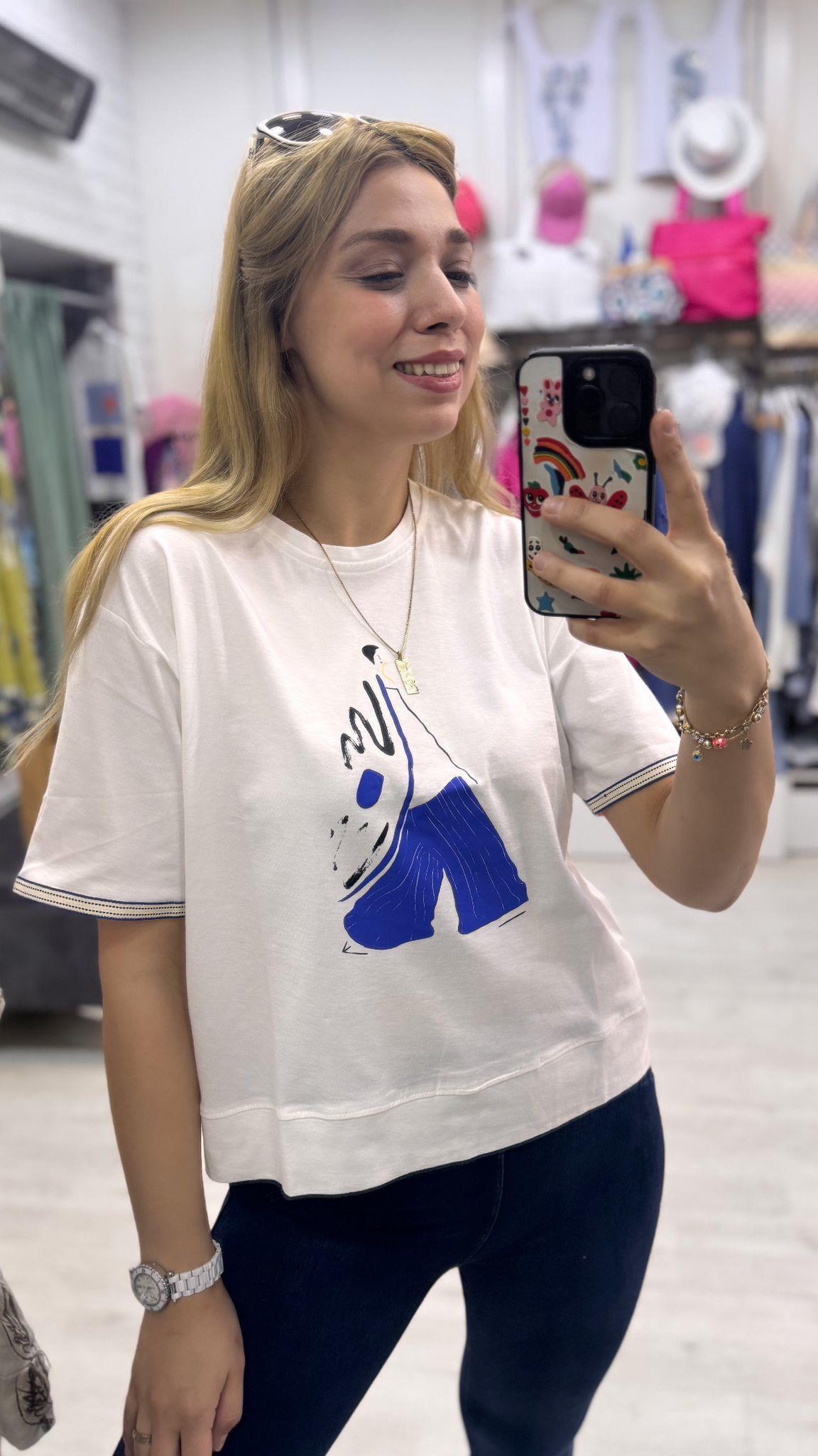 Tshirt Mavi Desen 