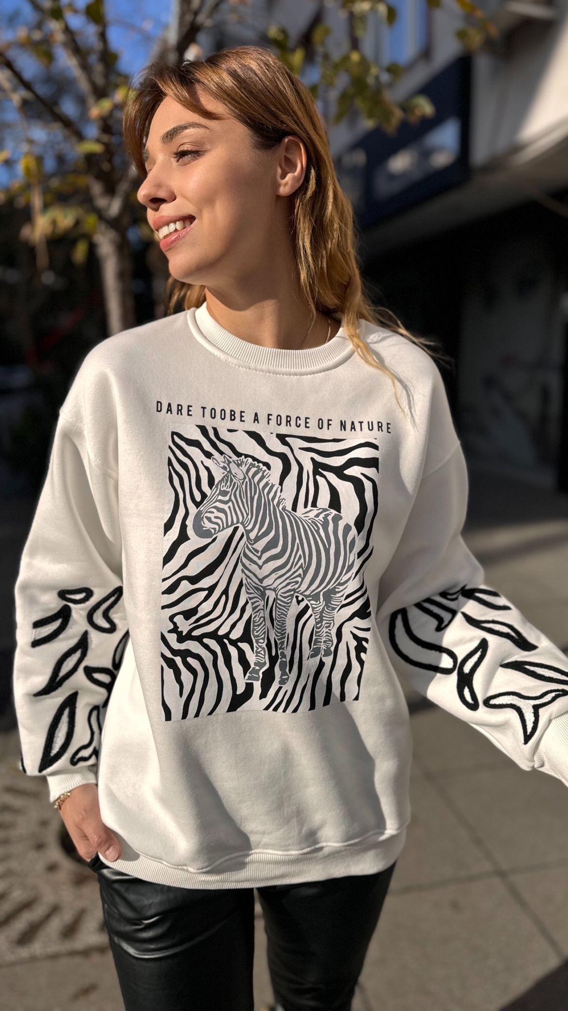 Zebra Desen Sweat 