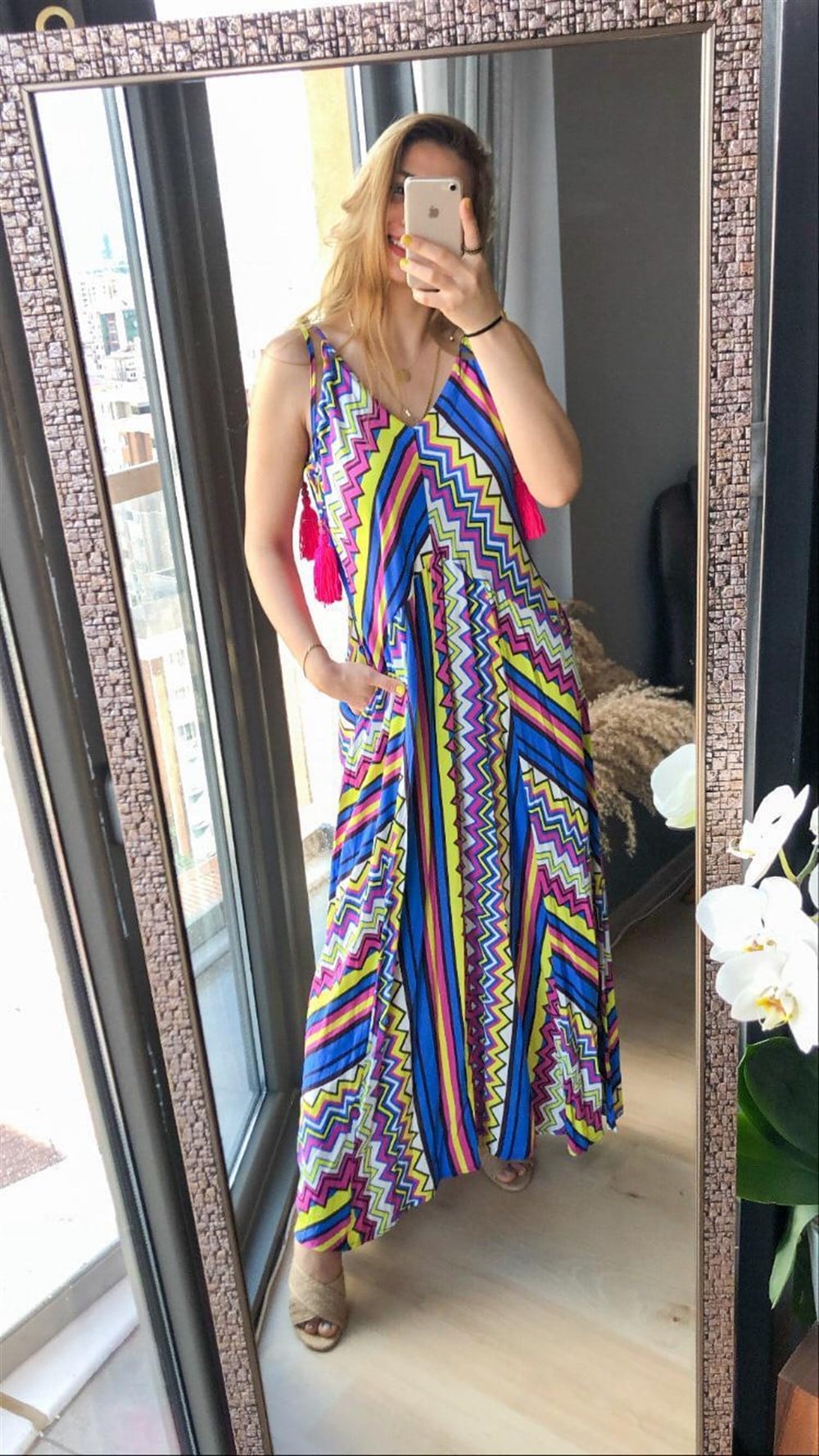 Zigzag Desen Elbise 