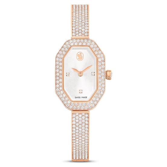 MarkasızDextera Bangle Saat İsviçre Üretimi, Metal bileklik, Rose Altın tonu, Pembe altın rengi yüzey