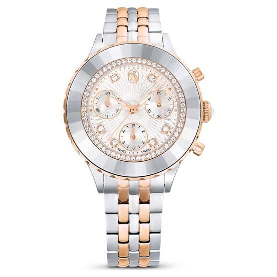 Markasız#N/AOctea Chrono Saat İsviçre Üretimi, Metal bileklik, Rose Altın tonu, Karışık metal yüzey