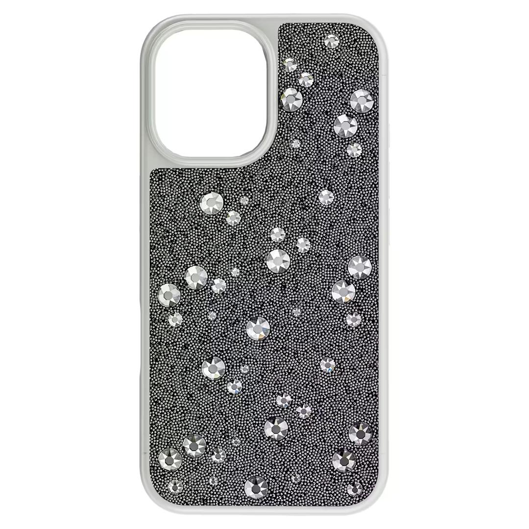 SwarovskiHigh Akıllı Telefon Kılıfı Serpiştirilmiş tasarım, iPhone® 16, Gümüş Rengi