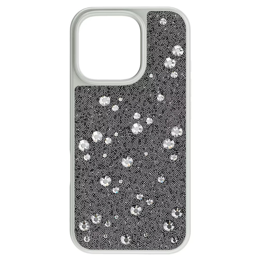 SwarovskiHigh Akıllı Telefon Kılıfı Serpiştirilmiş tasarım, iPhone® 16 Pro, Gümüş Rengi