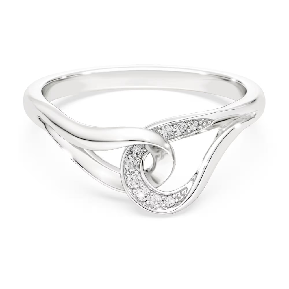 SwarovskiSwarovski Classica Yüzük Yuvarlak kesim, İç içe geçmiş, Beyaz, Saf gümüş