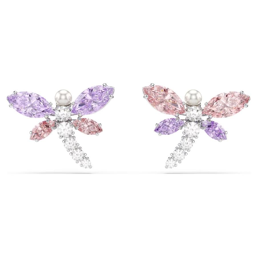 ÜnçerlerAriana Grande x Swarovski düğme Küpeler Karışık kesimler, Yusufçuk, Çok renkli, Rodyum kaplama