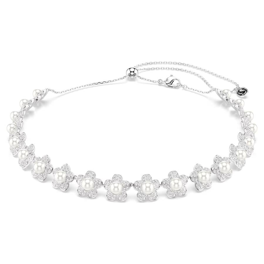 ÜnçerlerAriana Grande x Swarovski Gerdanlık Kristal inci, Yuvarlak kesim, Beyaz, Rodyum kaplama