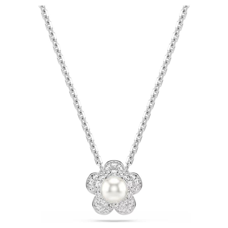 ÜnçerlerAriana Grande x Swarovski Kolye Kristal inci, Yuvarlak kesim, Çiçek, Beyaz, Rodyum kaplama