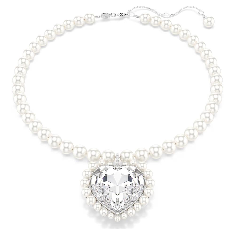 ÜnçerlerAriana Grande x Swarovski Kolye Kristal inci, Kalp kesim, Kalp, Beyaz, Rodyum kaplama