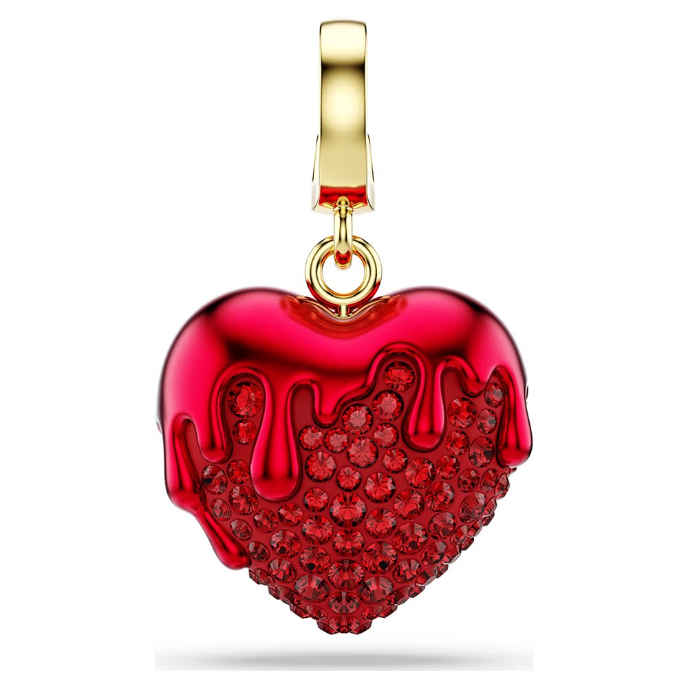 ÜnçerlerIdyllia Charm Yuvarlak kesim, Kalp, Kırmızı, 18k altın rengi yüzey