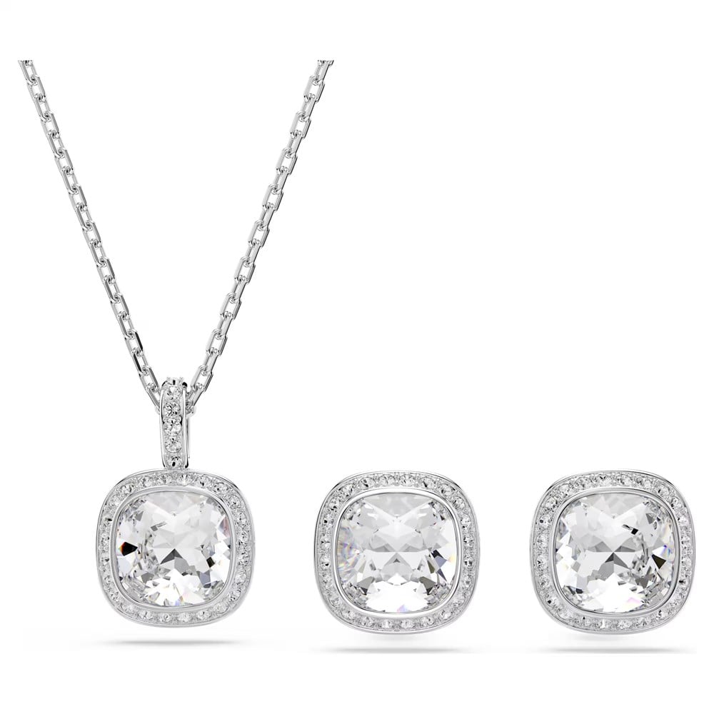 ÜnçerlerUna Angelic Set Yastık kesim, Beyaz, Rodyum kaplama