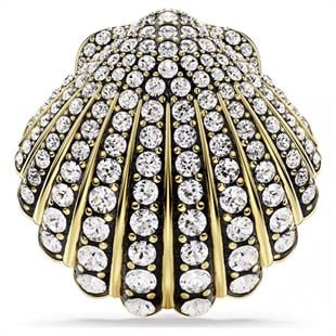 MarkasızIdyllia Broş Deniz Kabuğu, Beyaz, Altın rengi kaplama