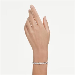 SwarovskiMesmera Bileklik Markiz kesim, Beyaz, Rodyum kaplama