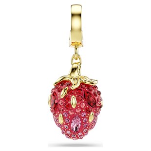 ÜnçerlerIdyllia Charm Karışık kesimler, Çilek, Kırmızı, 18k altın rengi yüzey