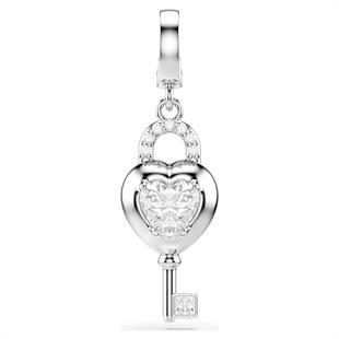 ÜnçerlerIdyllia Charm Karışık kesimler, Anahtarlı kalp, Beyaz, Rodyum kaplama