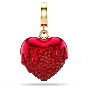 ÜnçerlerIdyllia Charm Yuvarlak kesim, Kalp, Kırmızı, 18k altın rengi yüzey