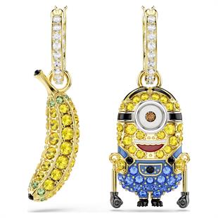ÜnçerlerMinions Stuart and Banana damla küpeler Pavé, Mini, Çok renkli, Altın rengi kaplama