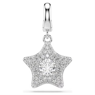 ÜnçerlerSublima Charm Yuvarlak kesim, Yıldız, Beyaz, Rodyum kaplama
