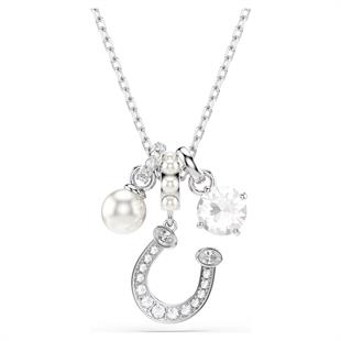 ÜnçerlerSymbolica Kolye Kristal inci, Yuvarlak kesim, Pavé, At Nalı, Beyaz, Rodyum kaplama