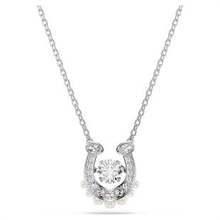 ÜnçerlerSymbolica Kolye Kristal inci, Yuvarlak kesim, Pavé, At Nalı, Beyaz, Rodyum kaplama