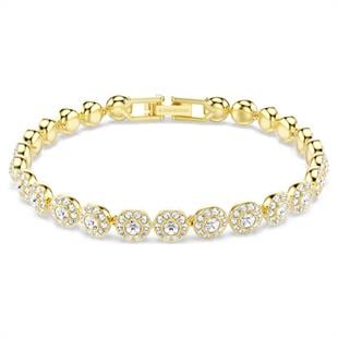 ÜnçerlerUna Angelic Bileklik Yuvarlak kesim, Beyaz, Altın rengi kaplama