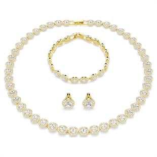 ÜnçerlerUna Angelic Set Set (3), Yuvarlak kesim, Beyaz, Altın rengi kaplama