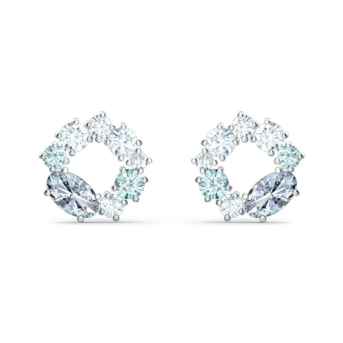 ATTRACT: KÜPE STUD CIRCLE RENKLİ, RODYUM KAPLAMA