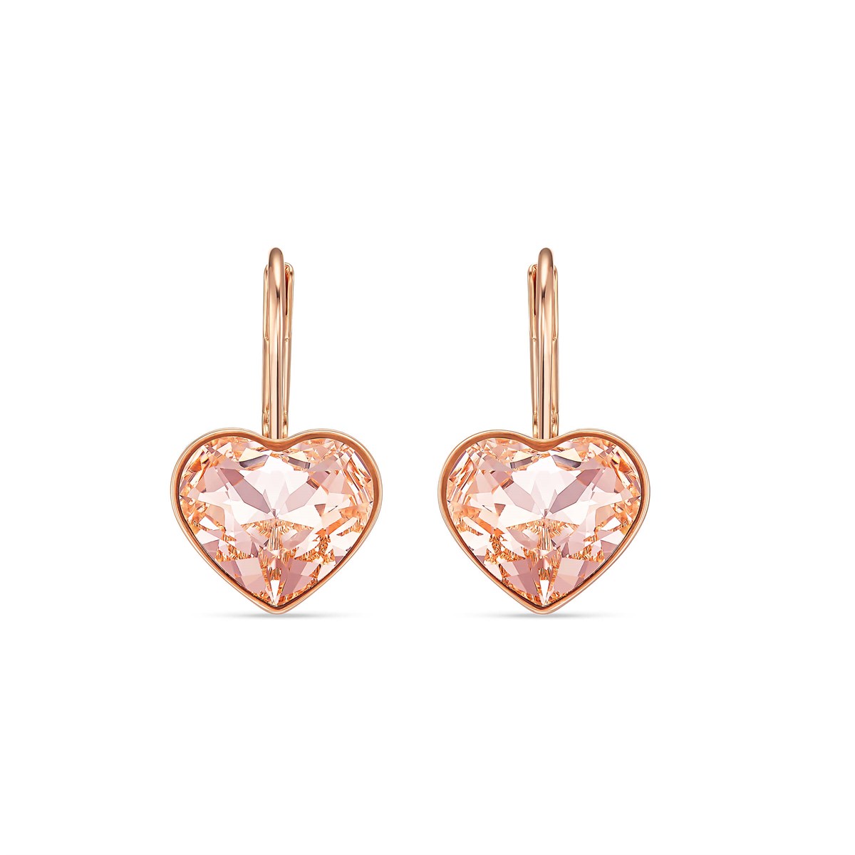 Bella:İğneli Küpe Heart, Pembe Altin Kaplama