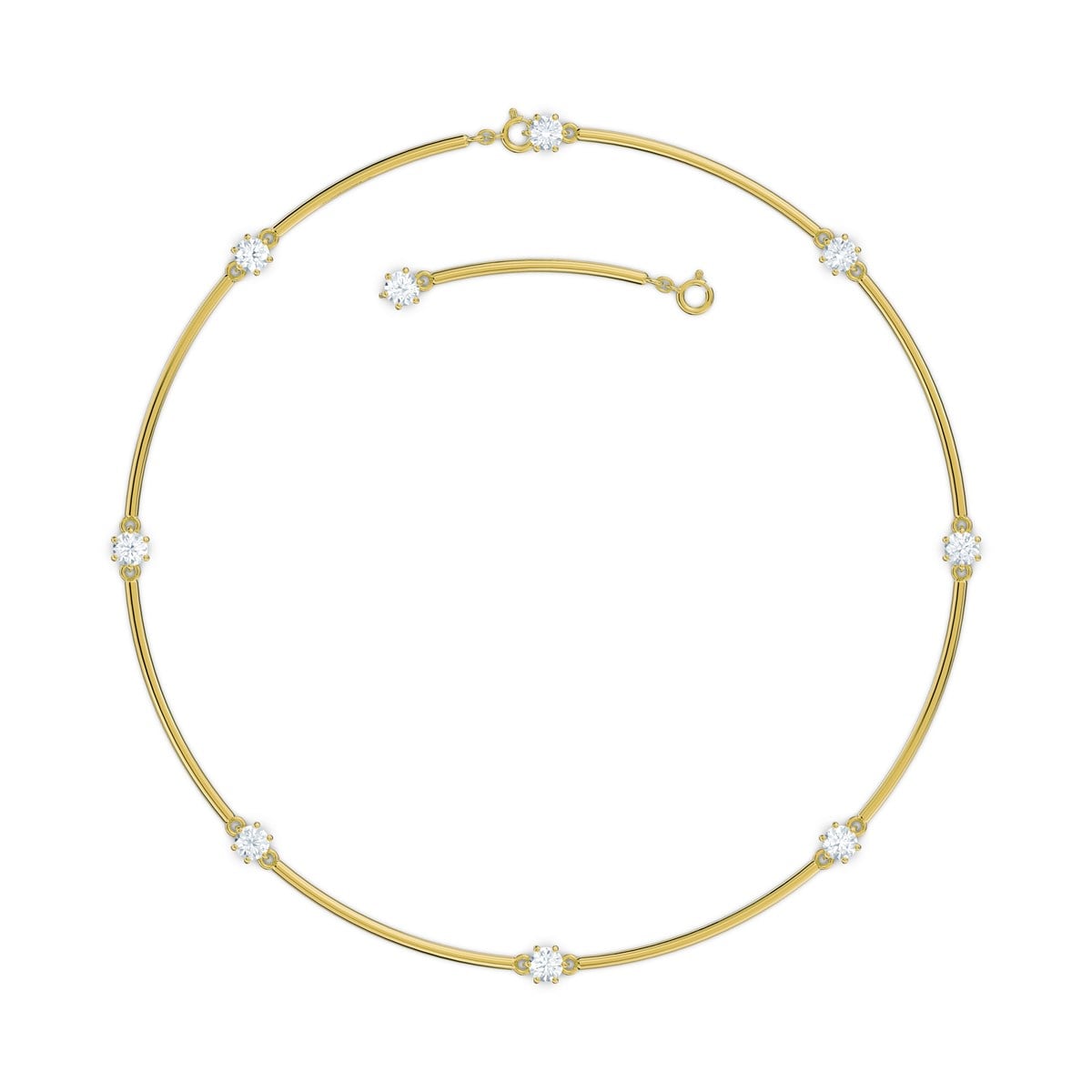 Constella Choker Kolye Beyaz Kristal Altın Kaplama