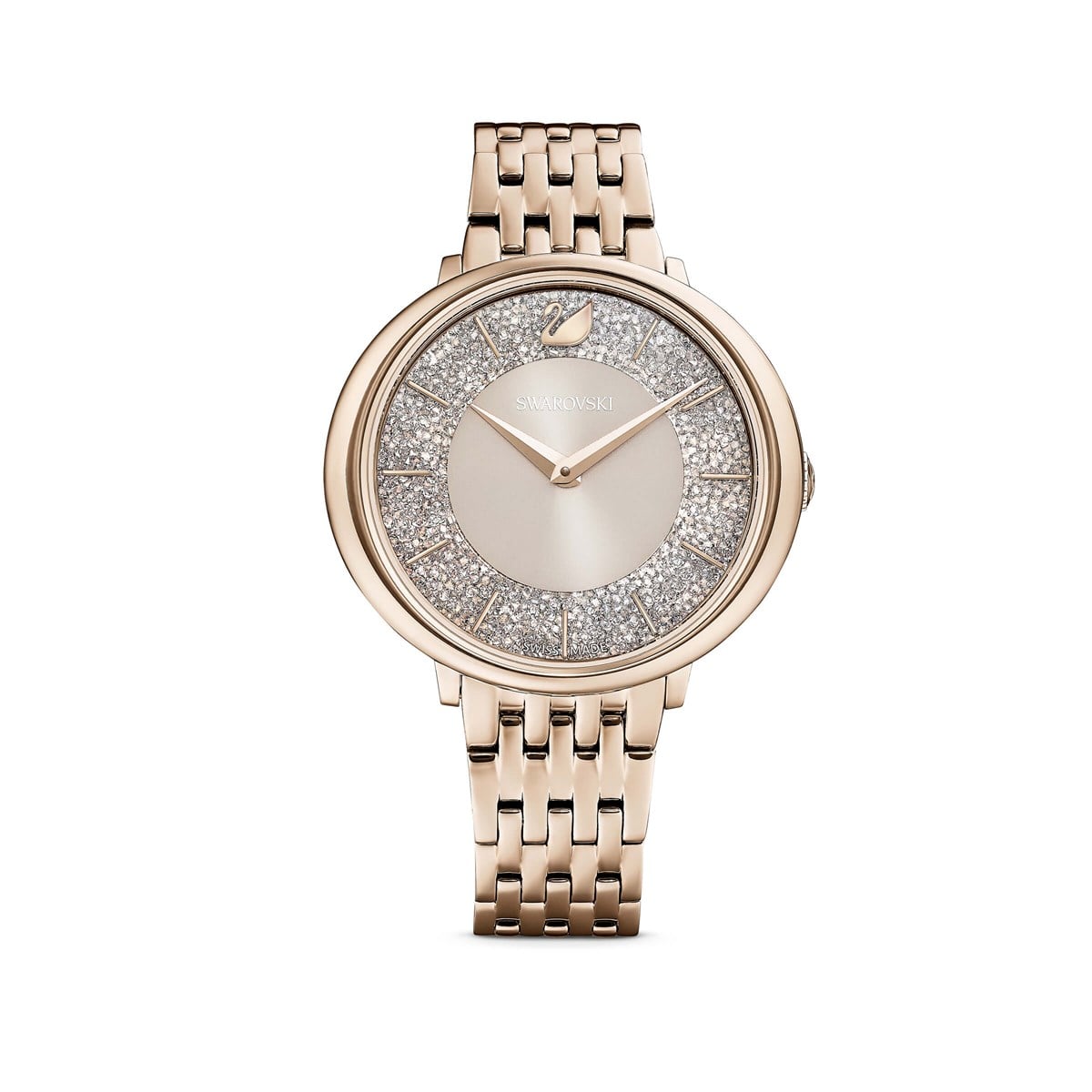Crystalline Chic Saat, Metal Bileklik, Şampanya Altın Rengi PVD Kaplama