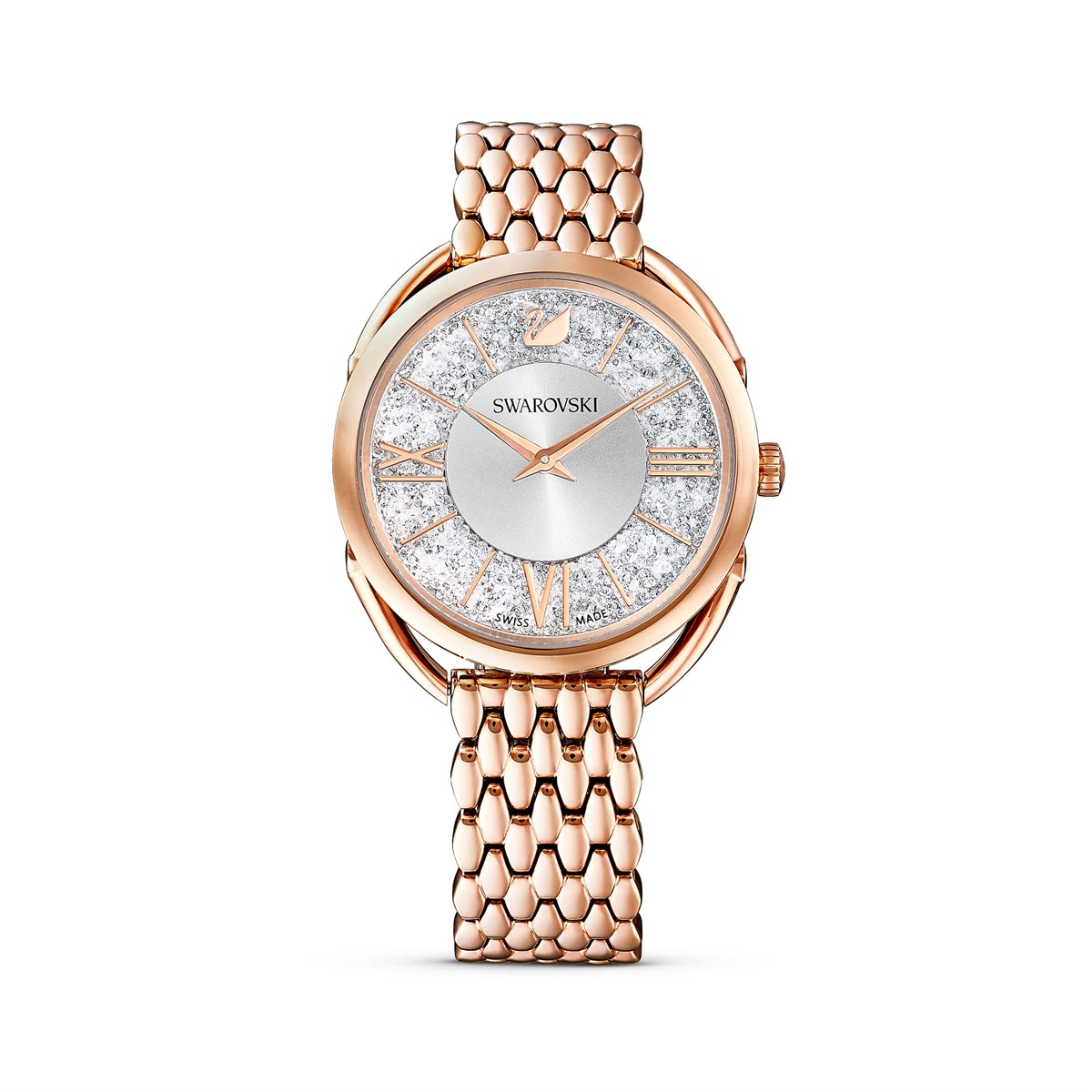 Crystalline Glam Saat, Metal Kayiş, Pembe Altin Pvd Kaplama