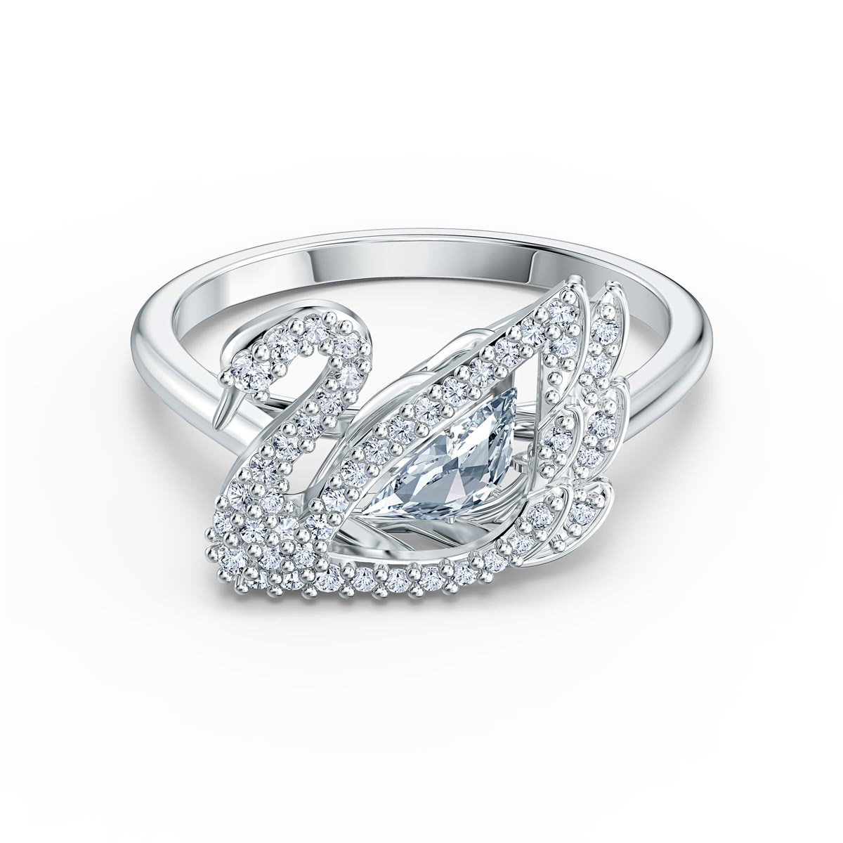 Dancing Swan:Yüzük Beyaz, Rodyum Kaplama