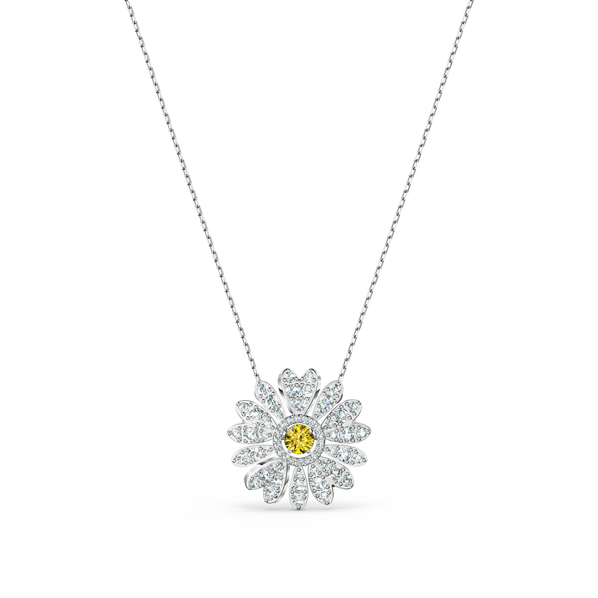 Eternal Flower:Papatya Kolye Sari, Rodyum Kaplama