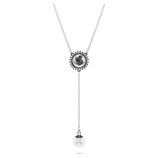 MarkasızSWAN:NECKLACE PRL GRY/RHS---