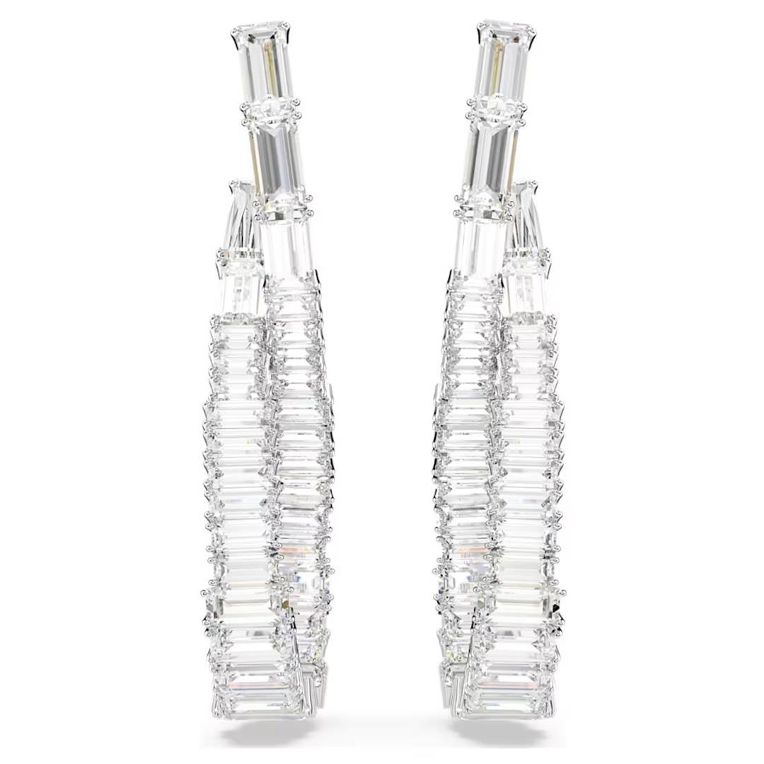 MarkasızSwarovski Hyperboala Gümüş Rengi Sonsuzluk Taşlı Kadın Küpe