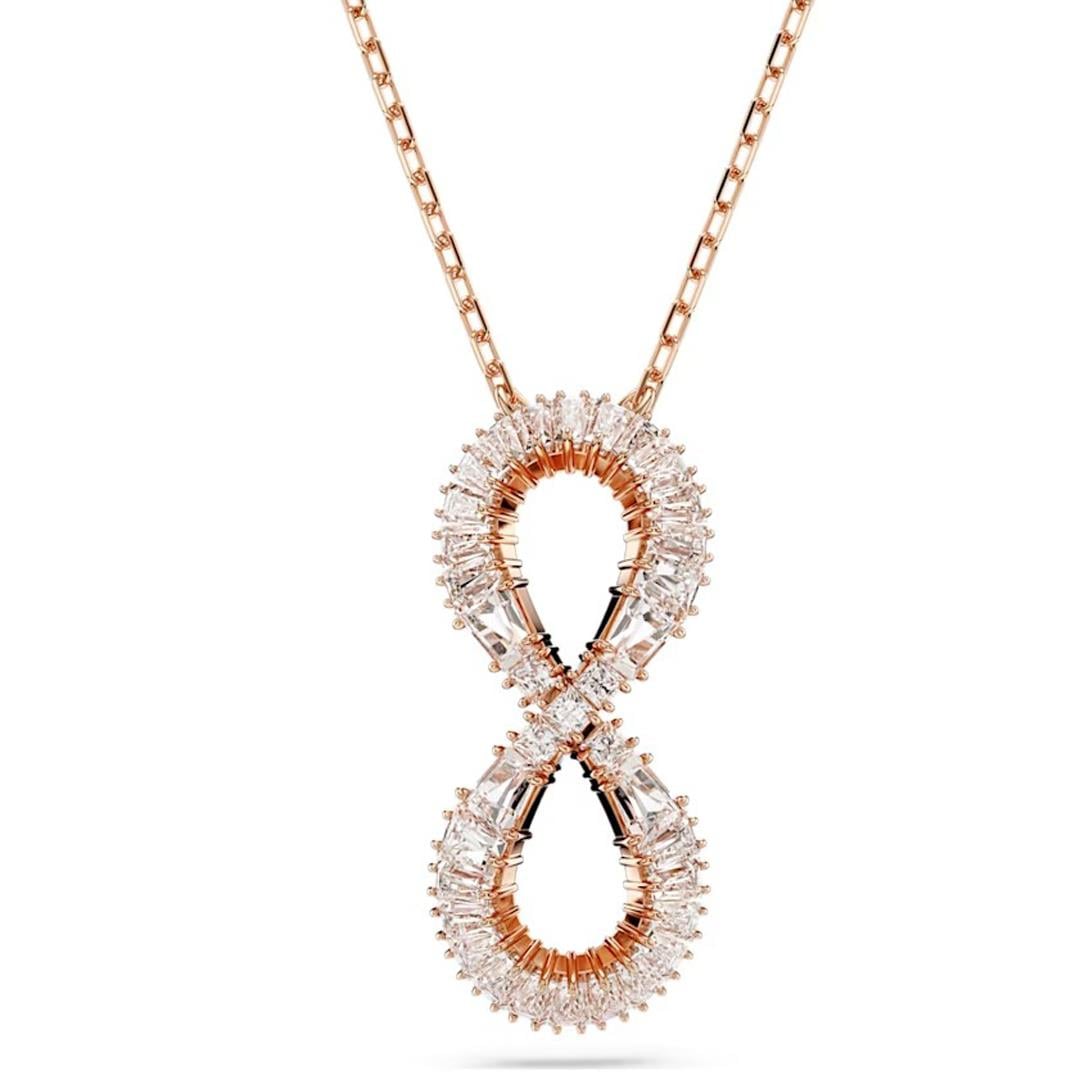 MarkasızSwarovski Hyperboala Sonsuzluk Taşlı Rose Kadın Kolye